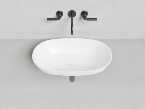 Раковина из искусственного камня Salini MAREA 1802201M 65х39 полувстраиваемая цвет белый без отверстий под смеситель - фото 5